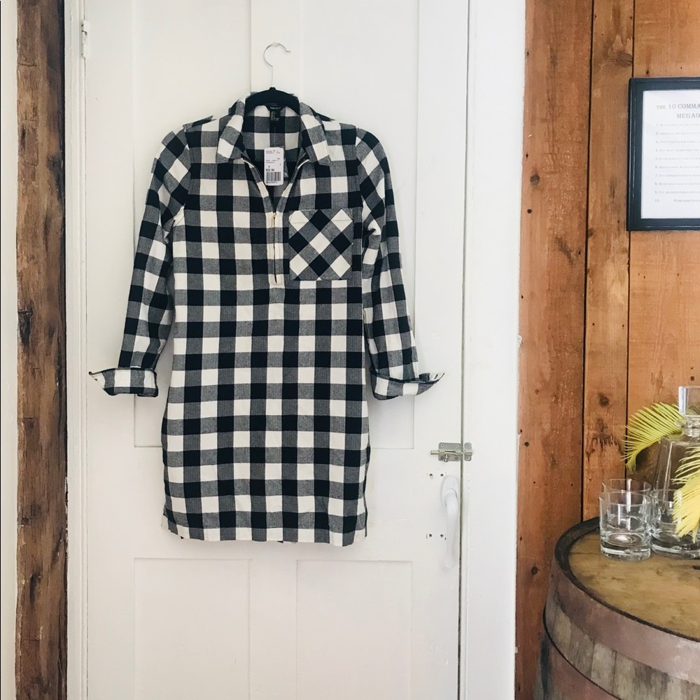 Plaid shirt dress NWT